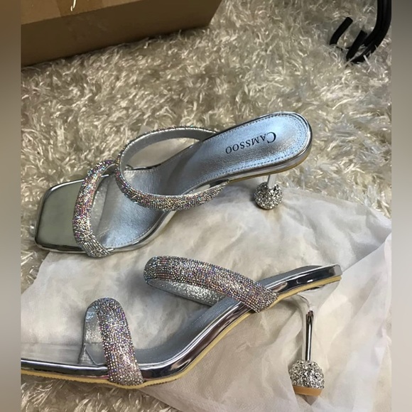 NWT Rhinestones Heels AVAILABLE IN PINK SILVER OR BLUE